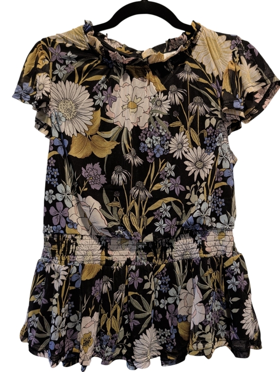 so it is Tops - Women's Black Floral Smocked-Waist Casual Top